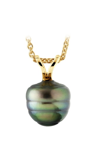 Colgante - Oro amarillo y perlas cultivadas de Tahití