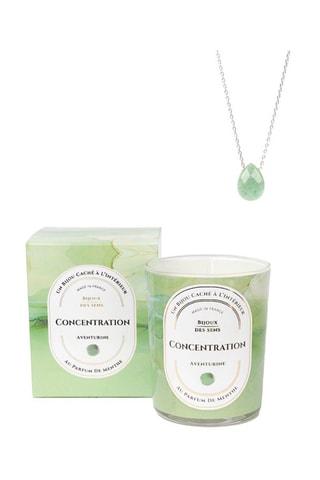 Vela perfumada Menta y collar Concentration - Aventurina
