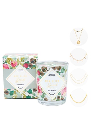 Vela perfumada con collar - Rosa y frambuesa