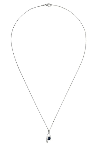 Pendentif Lana - Or blanc, diamants et saphir