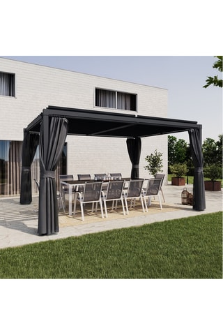 Pérgola bioclimática y 4 hojas de mosquitera - 4 x 3 m