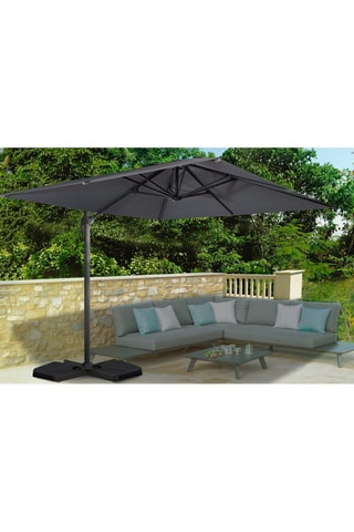 Sombrilla 360° cuadrada con funda - 300 x 300 x 270 cm