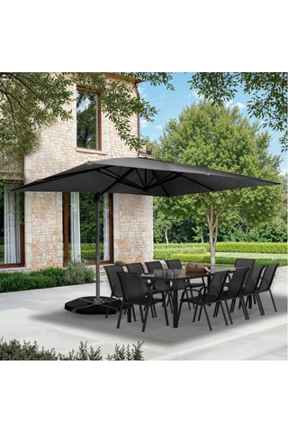 Sombrilla excéntrica rectangular con pata Sombra - 12 m²