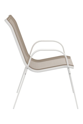 4 sillas de jardín - Beige y blanco