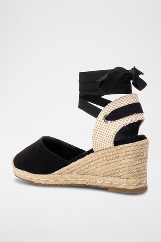 Espadrilles compensées - Noir et écru