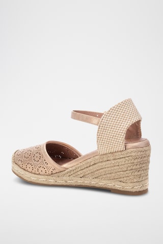 Espadrilles compensées - Nude et beige