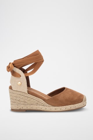 Espadrilles compensées - Camel et écru