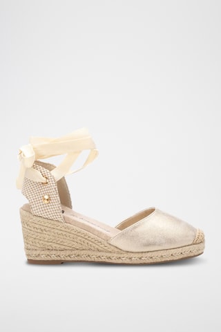 Espadrilles compensées - Doré et écru