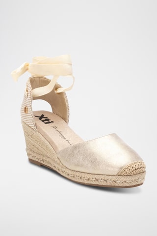 Espadrilles compensées - Doré et écru