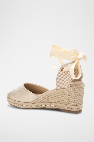 Espadrilles compensées - Doré et écru