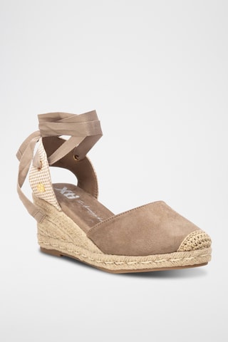Espadrilles compensées - Taupe et écru