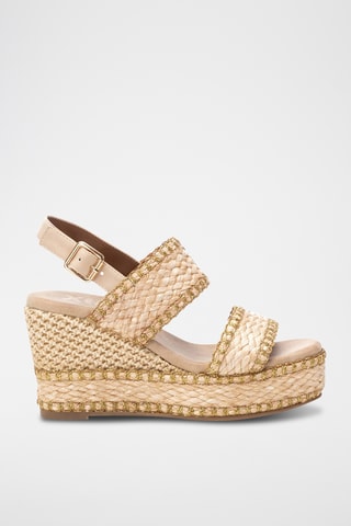 Sandales compensées - Beige clair