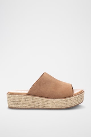 Sandales plateformes en nubuck - Camel