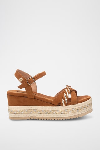 Sandales compensées - Camel