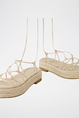 Romeinse Platform Sandalen - Beige