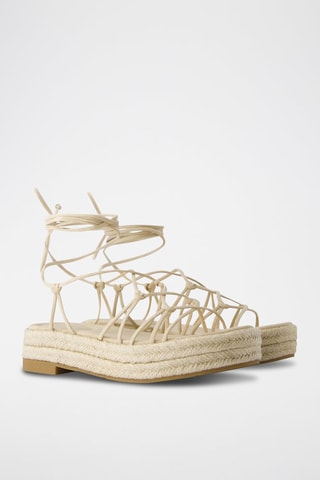 Romeinse Platform Sandalen - Beige
