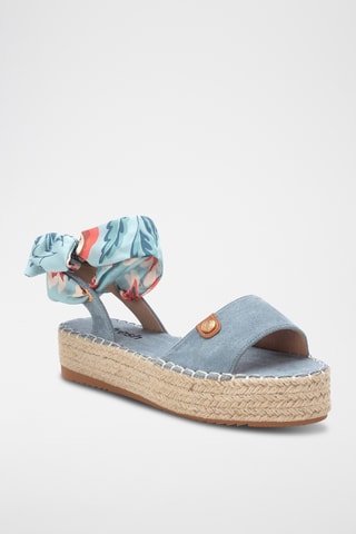 Sandales plateformes en jean - Bleu