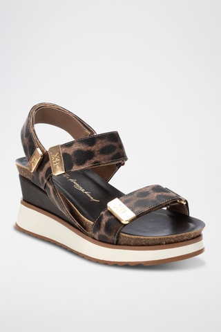 Sandales compensées - Taupe