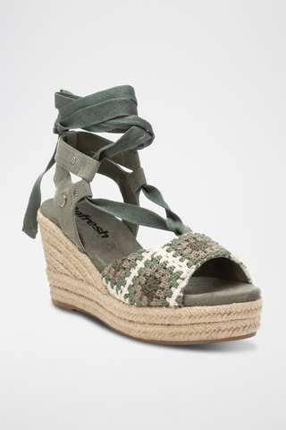 Sandales compensées - Bleu cobalt