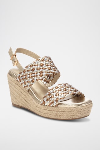 Sandales compensées - Doré et argenté