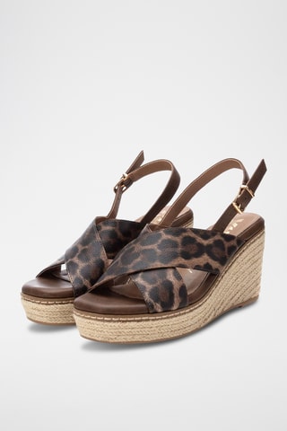 Sandales compensées - Taupe