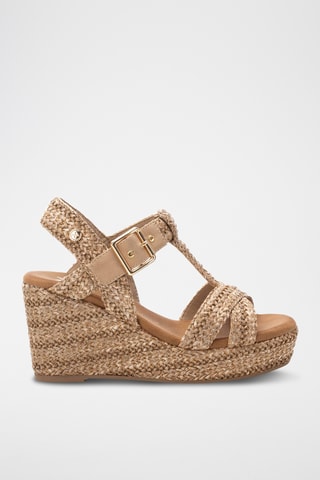 Sandales compensées - Camel