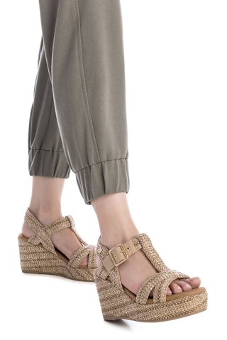 Sandales compensées - Camel