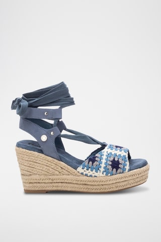 Sandales compensées - Bleu cobalt