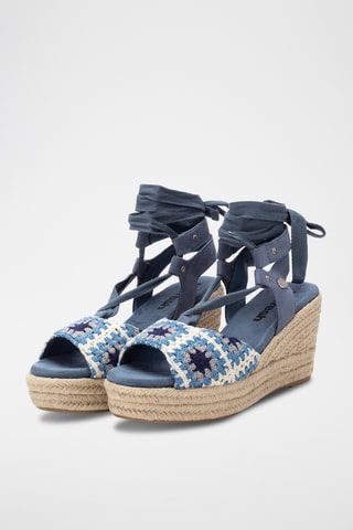 Sandales compensées - Bleu cobalt