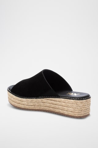 Sandales plateformes en nubuck - Noir