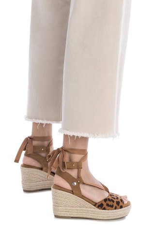 Sandales compensées - Camel