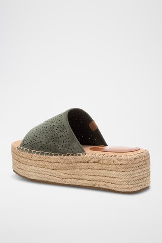 Mules plateformes - Kaki