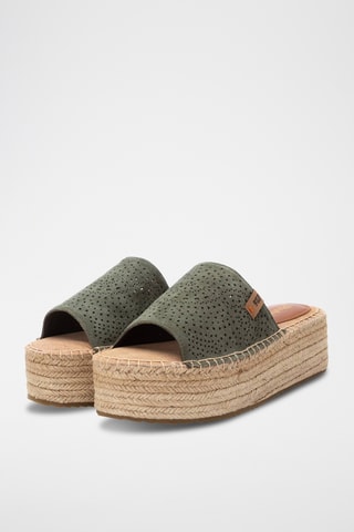 Mules plateformes - Kaki