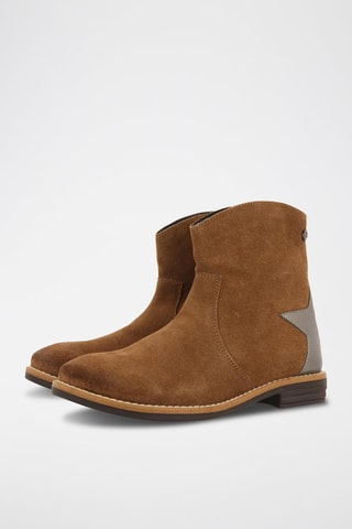 Bottines en cuir - Taupe et argenté- Gioseppo