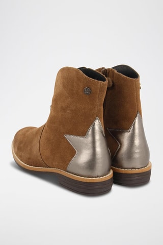 Bottines en cuir - Taupe et argenté- Gioseppo