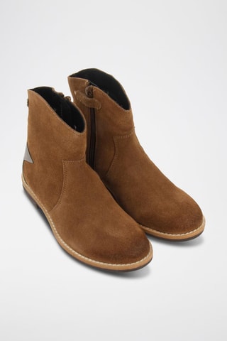 Bottines en cuir - Taupe et argenté- Gioseppo