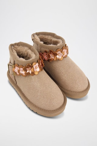 Bottines fourrées en nubuck - Taupe- Gioseppo