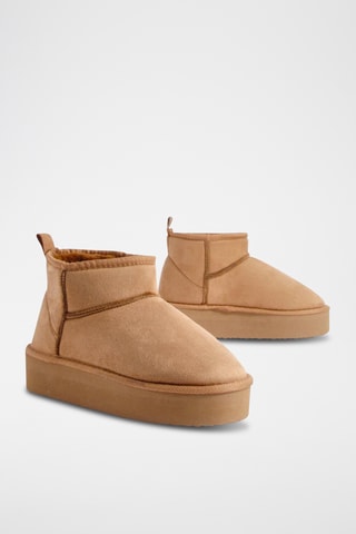 Bottines fourrées plateformes - Camel