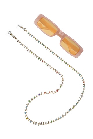 Cordón cadena para gafas - Dorado y verde claro