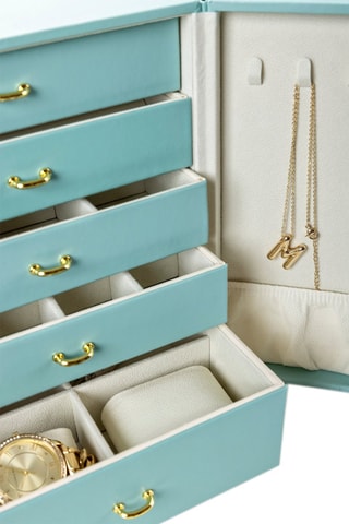 Joyero de piel - 20 x 18 x 24 cm