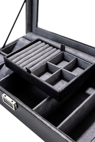 Joyero de piel - 36 x 19 x 9 cm