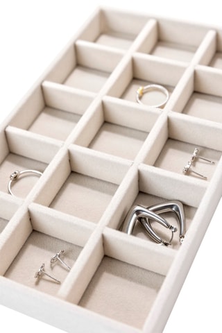 Organizador de terciopelo para joyas - 21 x 12,5 x 2,5 cm