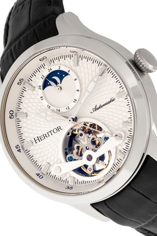 Reloj automático de piel Gregory - Cronógrafo - Negro y plateado