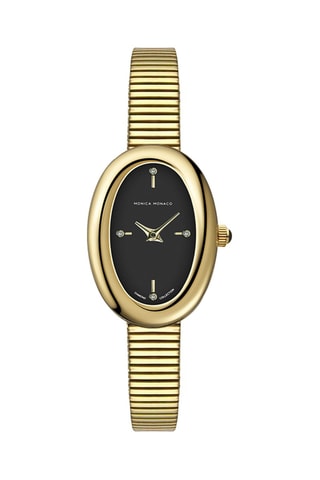 Reloj de cuarzo de acero y diamantes