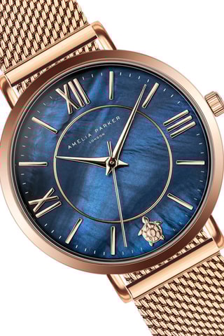 Estuche reloj de cuarzo y pulsera Petite Blue