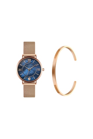 Estuche reloj de cuarzo y pulsera Petite Blue