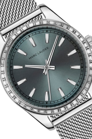 Estuche reloj de cuarzo de acero y circones, dormilonas y pulsera Ankara