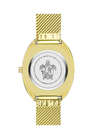 Reloj de cuarzo de acero Crema - Dorado 