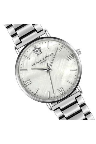 Reloj de cuarzo de acero y nácar Oyster