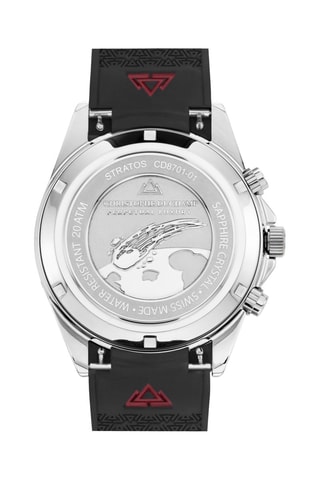 Montre à quartz en acier et bracelet - Chronographe - Noir et argenté